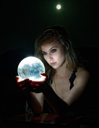 Ariana with crystal ball